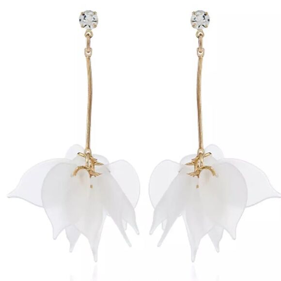 (H1) Long Flower Earrings - Picture 1 of 6